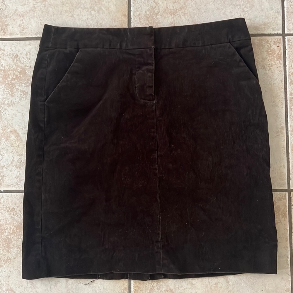 Women’s J. Crew Chocolate Brown Mini Corduroy Skirt, Sz‎ 4